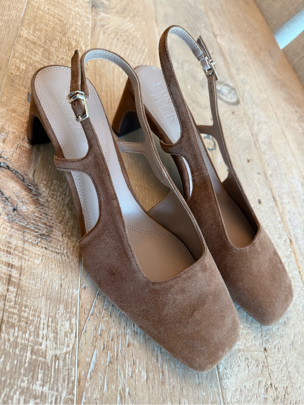 Naturalizer Brown Suede Slingback Mid-Heels NWOT 12M